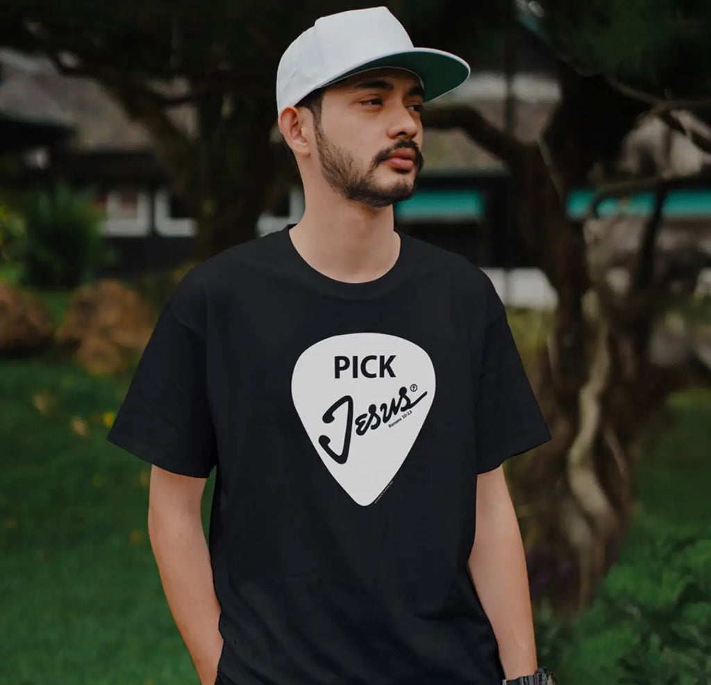 Pick Jesus Christian Guitar Pick T-Shirt