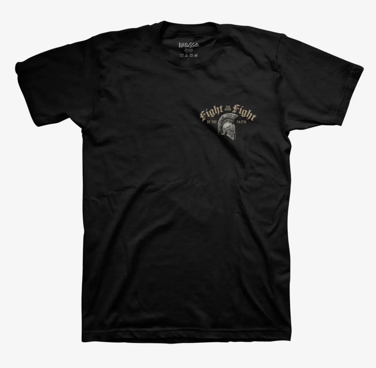 Fight the Good Fight of Faith Christian Warrior Tee – 1 Timothy 6:12