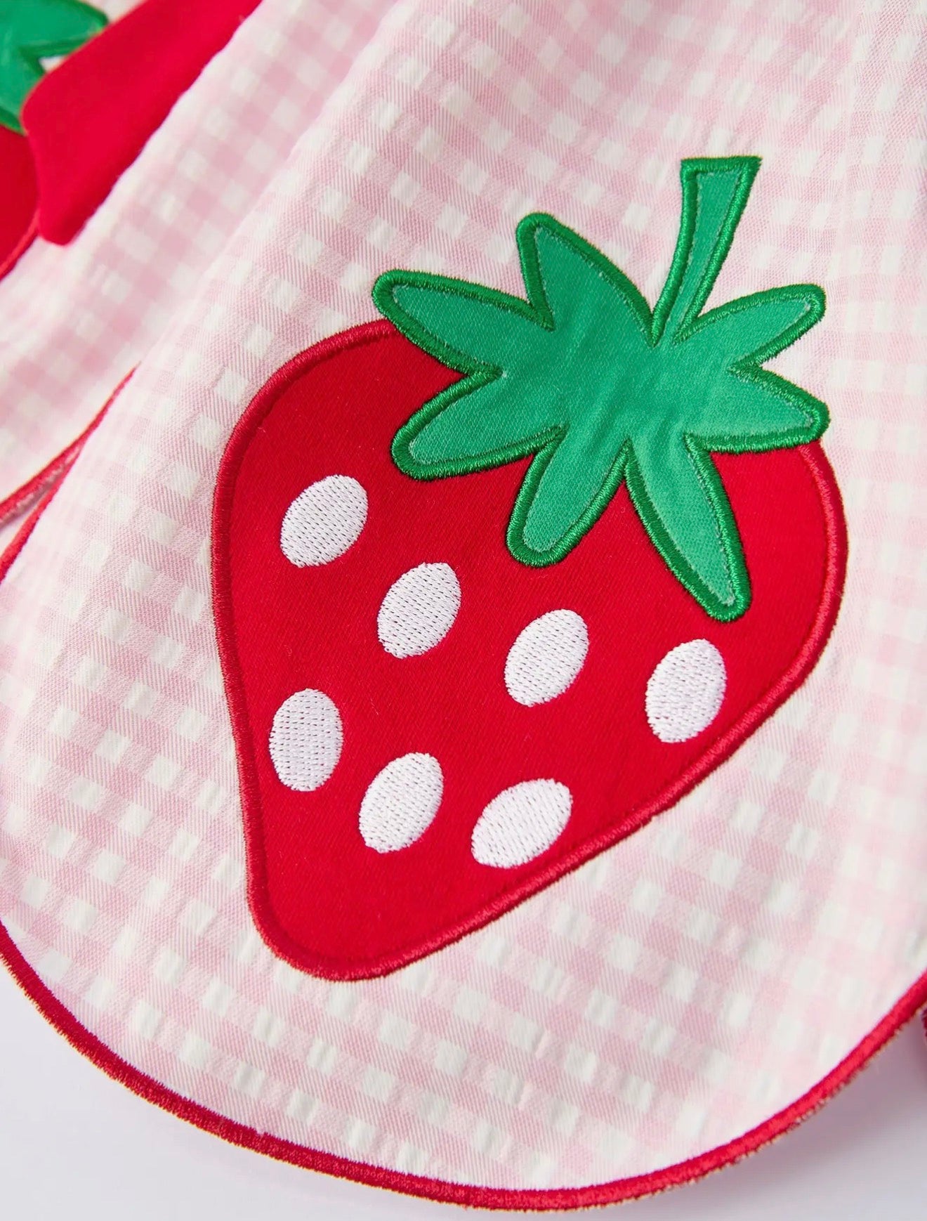 Smocked Strawberry Appliqué Short Set
