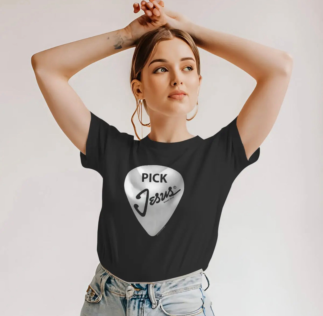 Pick Jesus Christian Guitar Pick T-Shirt